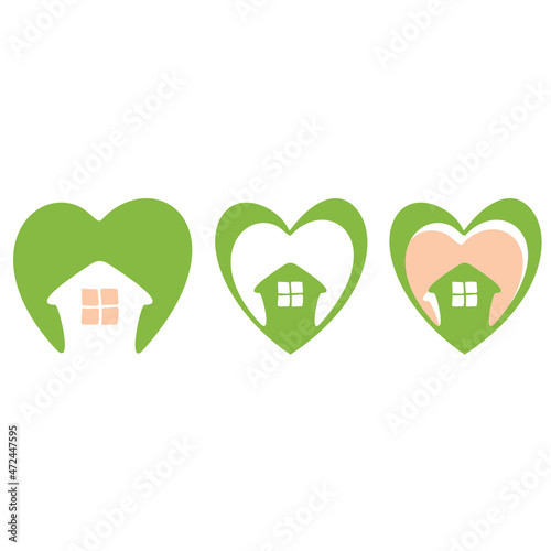 cute love house vector icon