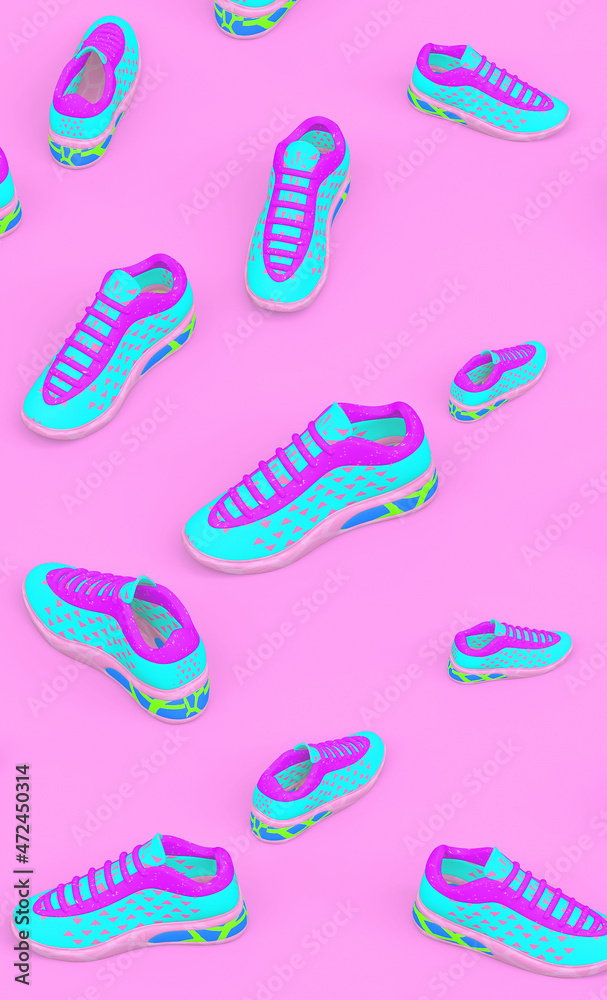 Minimalistic stylized wallpaper. Stylish sneakers background Minimalistic stylized wallpaper. Stylish sneakers background