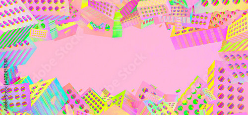 Minimalistic stylized abstract scene. Creative object 3d geometry background.  Candy colours trends