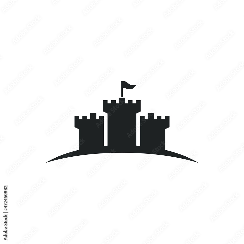Castle logo icon design vector illustration