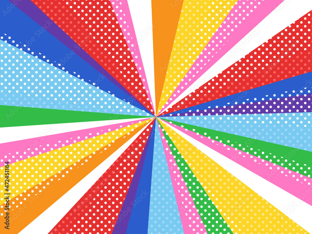 アメコミ風の背景イラスト 集中線 虹色 レインボー Stock Vector Adobe Stock