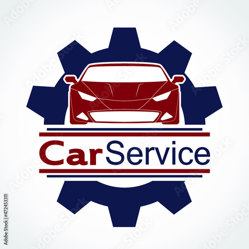 car service vector with cogwheel