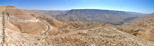 Wadi Mujib,   the biblical Arnon Stream in Jordan photo