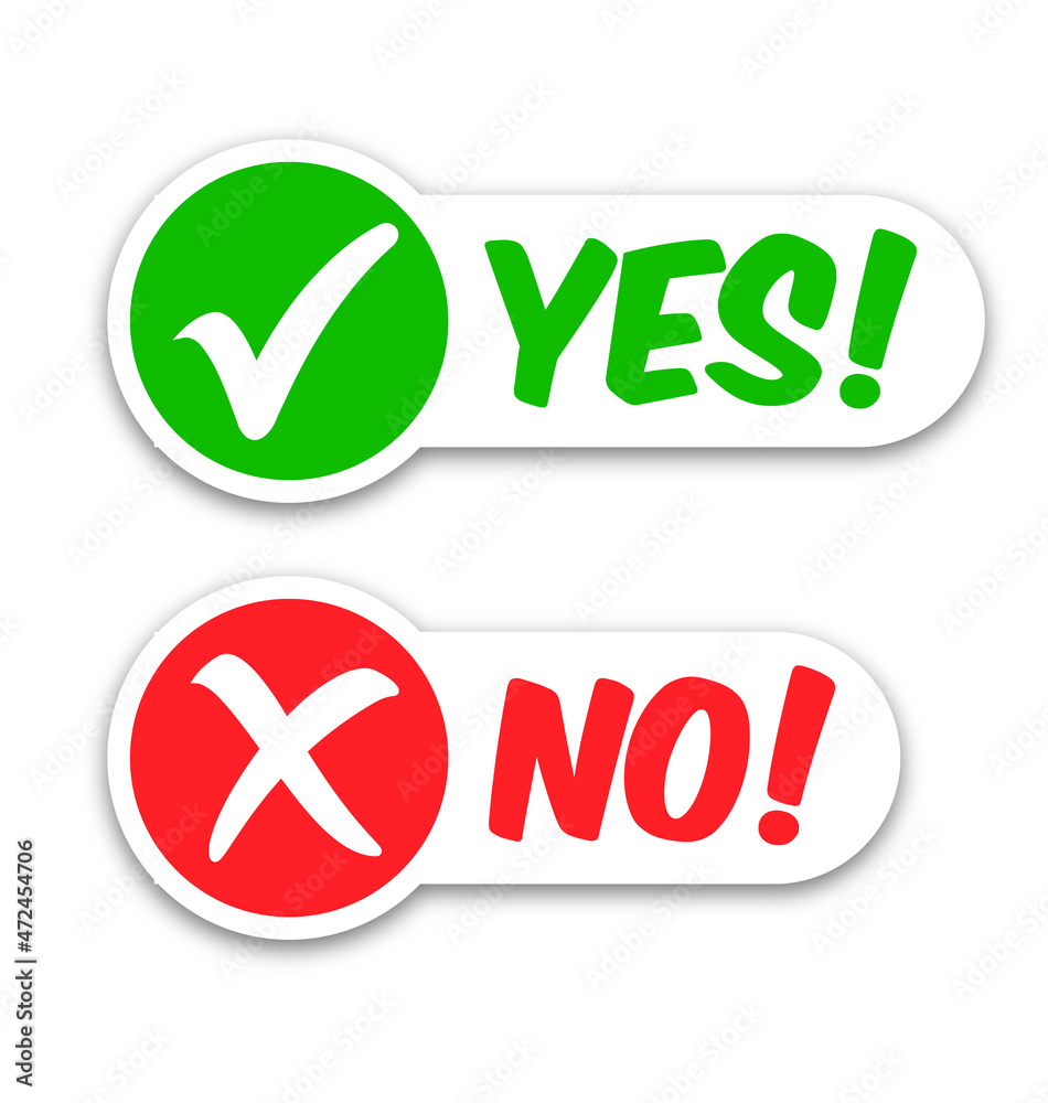tick check yes cross no mark labels stickers tick check yes cross no mark labels stickers