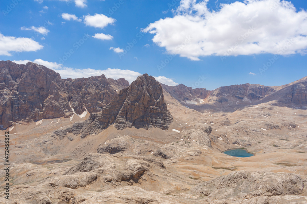 Fototapeta premium Aladaglar is the holy place of mountaineers. Demirkazık Mountain, Yedigöller, Climbing tracks.