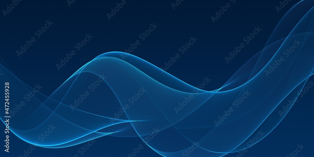 Abstract elegant blue neon wave background