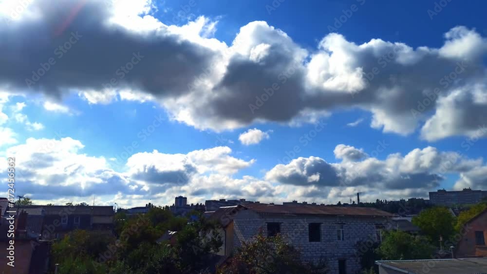 timelapse of a skyline and private houses in kiev or kyiv timelapse of a skyline and private houses in kiev or kyiv