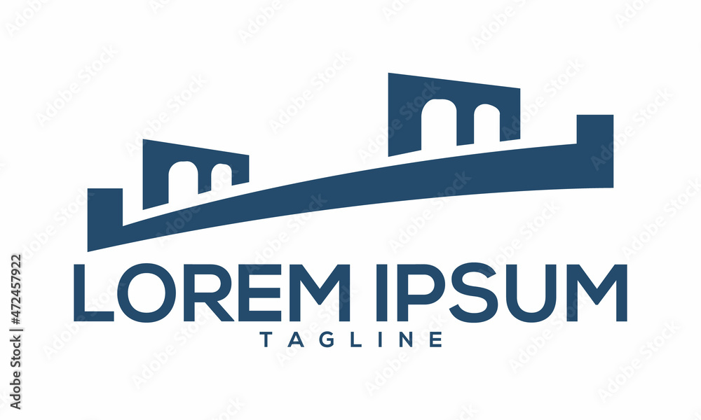 Unique bridge logo Modern and minimalist vector and abstract logo