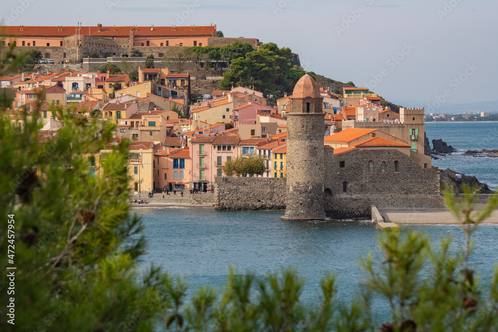 Old town of Collioure, France, a popular resort town on Mediterranean sea Old town of Collioure, France, a popular resort town on Mediterranean sea