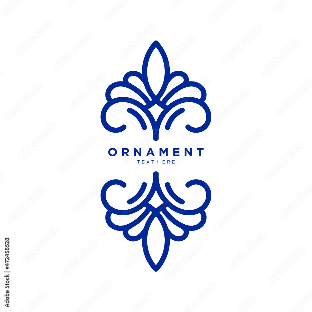 ornamental logo templates. line art ornament for business identity.