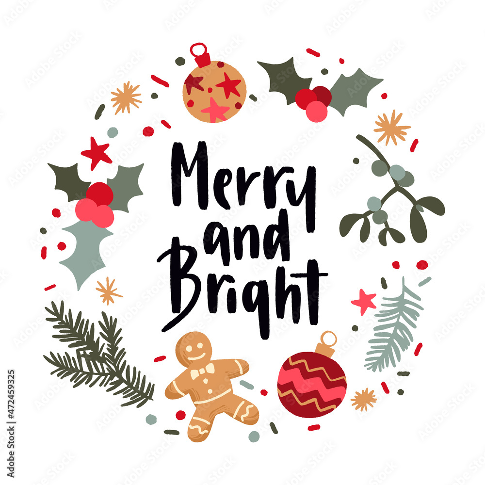 Christmas and New Year quote. Vector illustration for cards, leaflets or banners. Christmas and New Year quote. Vector illustration for cards, leaflets or banners.