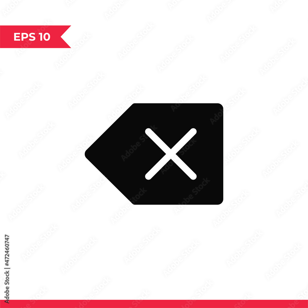 Backspace icon vector. Delete sign Backspace icon vector. Delete sign
