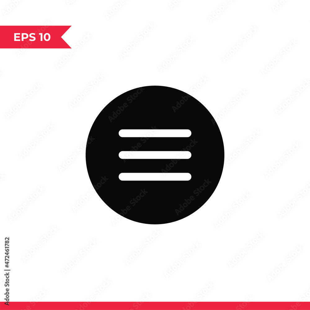 Menu icon vector. Burger menu sign Menu icon vector. Burger menu sign