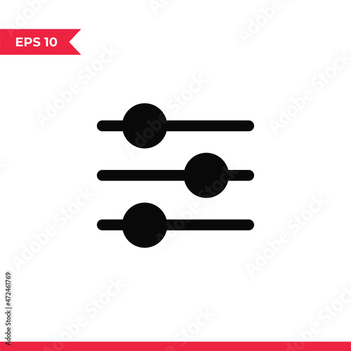 Equalizer icon vector. Equality sign