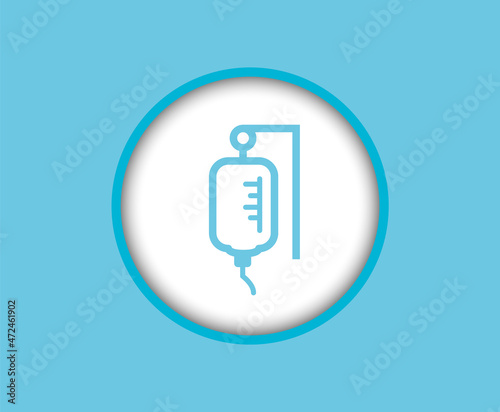 A medical stand with a dropper made of lines isolated on a white background.