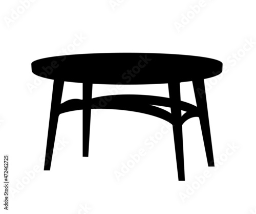 Dining table on a white background. Symbol. Vector illustration.