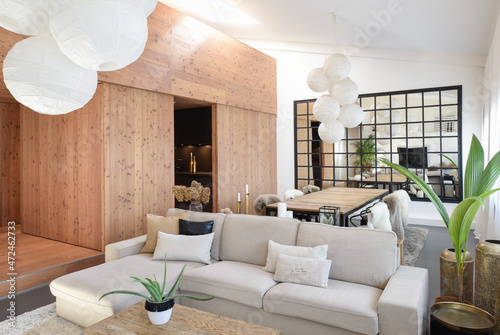 Japanese inspiration interior designed living room