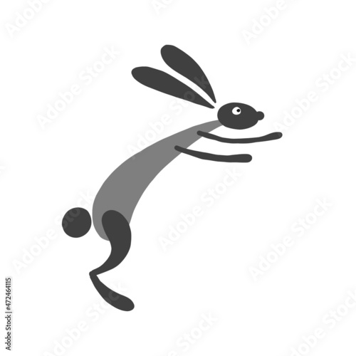 Funny Art Rabbit isolated on white for your design