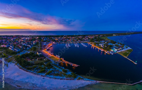 Fototapeta Naklejka Na Ścianę i Meble -  Beautiful Panorama color sky, sunset by the Baltic Sea, Jastarni