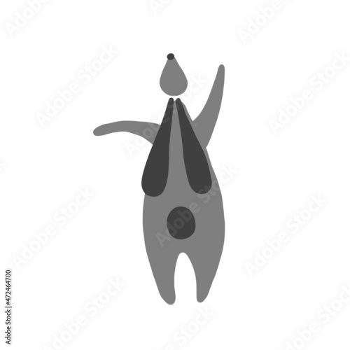 Funny Art Rabbit isolated on white for your design