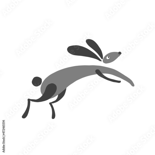 Funny Art Rabbit isolated on white for your design