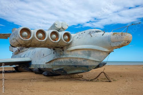 Abandoned rocket ship-ekranoplan 