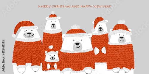 Santa bears family, sketch for your design