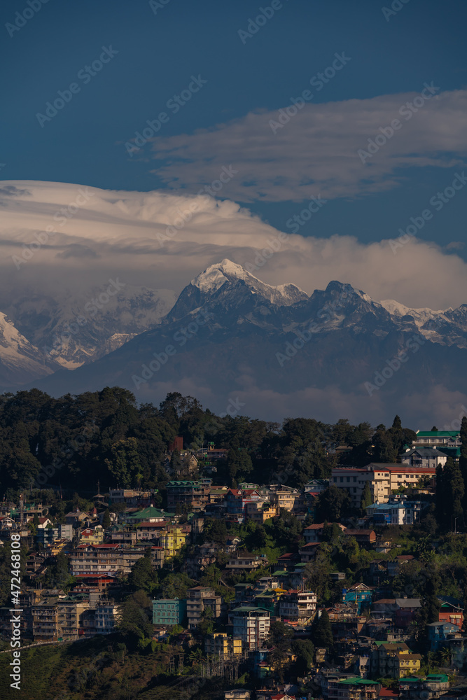Darjeeling city in India In the morning the city view