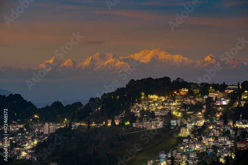 Darjeeling city in India In the morning the city view