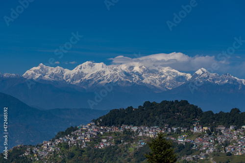Darjeeling city in India In the morning the city view