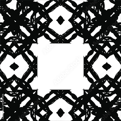 Black-White Abstract Motifs Pattern. Decoration  for Interior, Exterior, Carpet, Textile, Garment, Cloth, Silk, Tile, Plastic, Paper, Wrapping, Wallpaper, Pillow, Sofa, Henna, Background, Ect