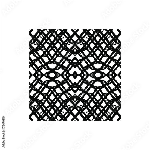 Black-White Abstract Motifs Pattern. Decoration for Interior, Exterior, Carpet, Textile, Garment, Cloth, Silk, Tile, Plastic, Paper, Wrapping, Wallpaper, Pillow, Sofa, Henna, Background, Ect