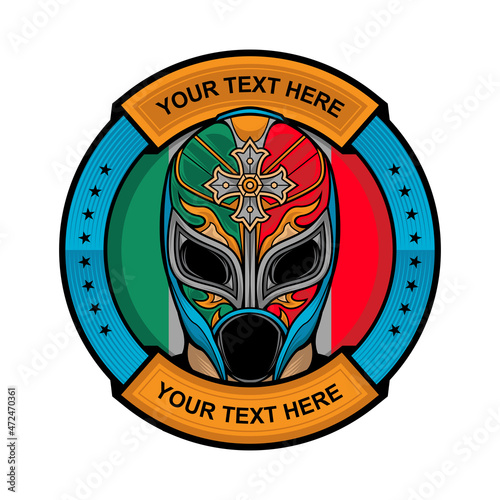 simple logo lucha libre mask