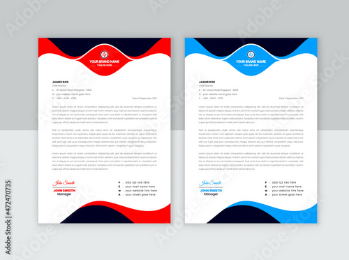Modern Creative and Clean business style letterhead print with vector & illustration. corporate letterhead Design