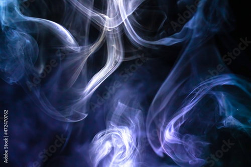 Flowing blue smoke background. Abstract fog texture backdrop photo