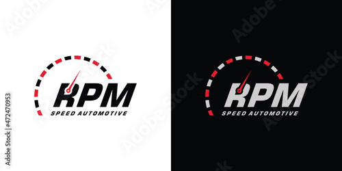 Speed rpm logo design for automotive
