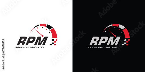Speed rpm logo design for automotive