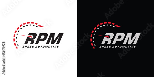 Speed rpm logo design for automotive