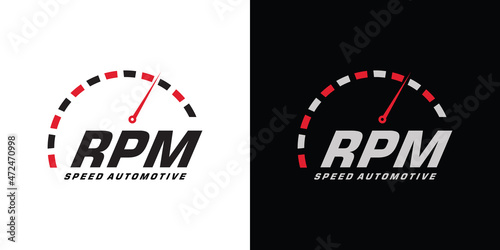 Speed rpm logo design for automotive