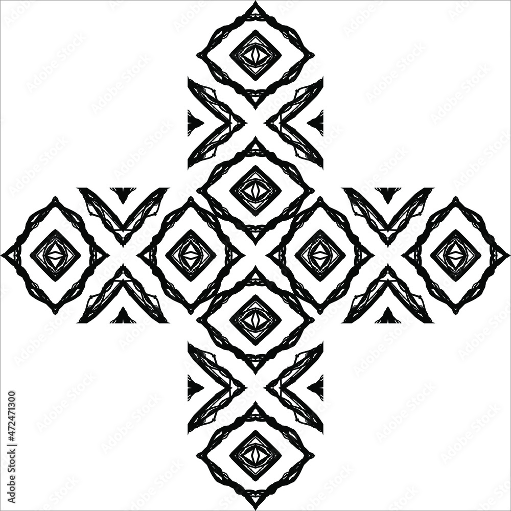 Black-White Abstract Motifs Pattern. Decoration for Interior, Exterior, Carpet, Textile, Garment, Cloth, Silk, Tile, Plastic, Paper, Wrapping, Wallpaper, Pillow, Sofa, Henna, Background, Ect Black-White Abstract Motifs Pattern. Decoration for Interior, Exterior, Carpet, Textile, Garment, Cloth, Silk, Tile, Plastic, Paper, Wrapping, Wallpaper, Pillow, Sofa, Henna, Background, Ect