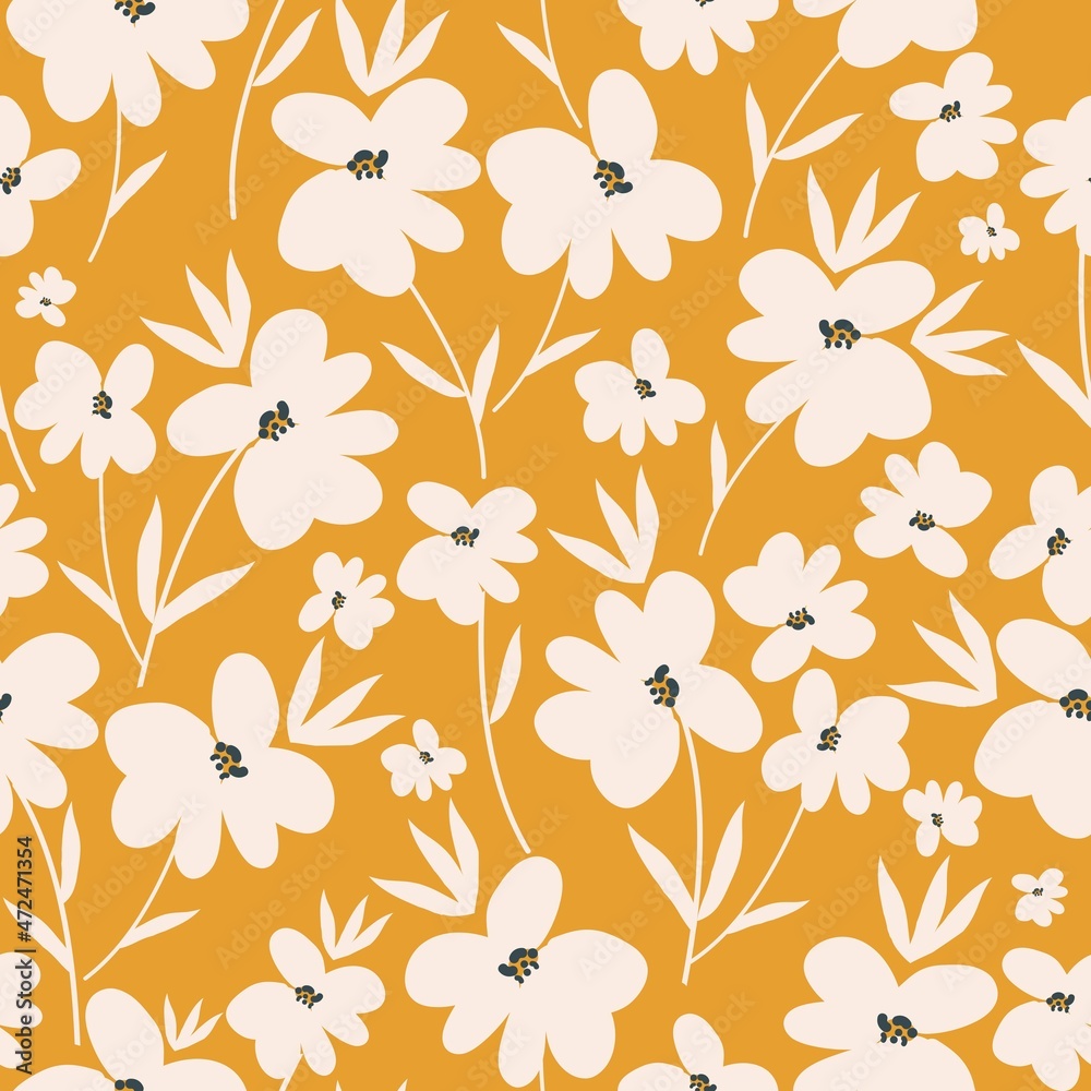  Floral pattern, flower, seamless, print, vector illustration, background, spring, summer, liberty style, abstract, fabric, vintage, wallpaper, textile, small, ditsy, leaves, cute, surface design, lit