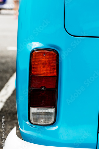 Lanterna traseira de uma perua Kombi antiga carros raros em um encontro no Pacaembu , São Paulo, Brasil. photo