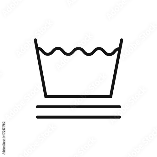 Delicate gentle washing icon. Vector illustration, flat design