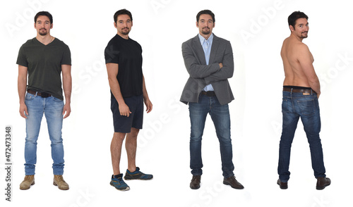  group of silhouette of the same man sitting various poses