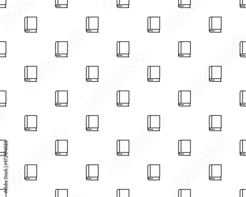 Black line book icon isolated seamless pattern on white background. Vector Illustration