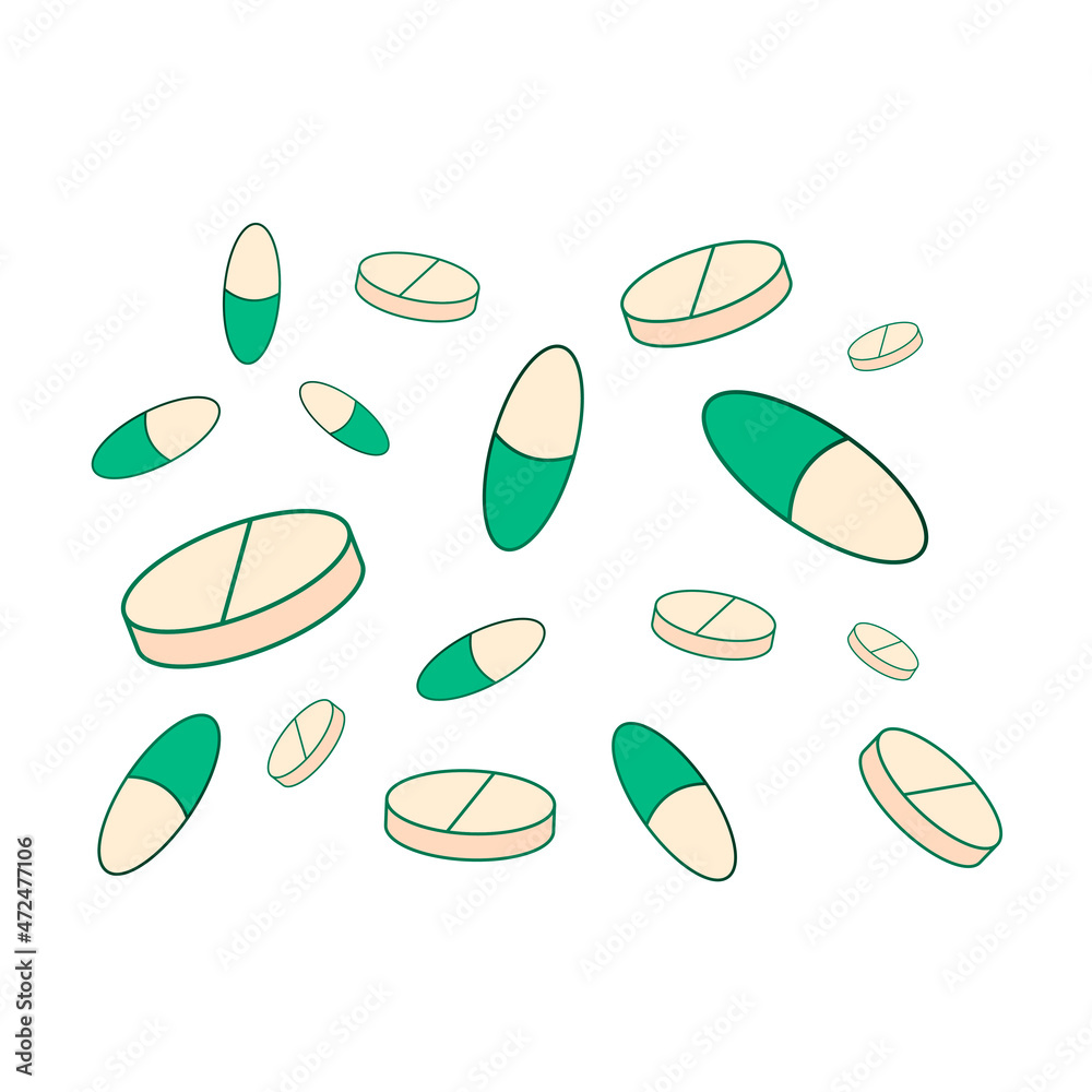Vector pattern medical pills and capsules Vector pattern medical pills and capsules