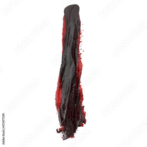 Fotografia 3D illustration of realistic blood splash