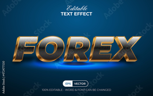 Forex text effect gold digital style theme. Editable text effect.