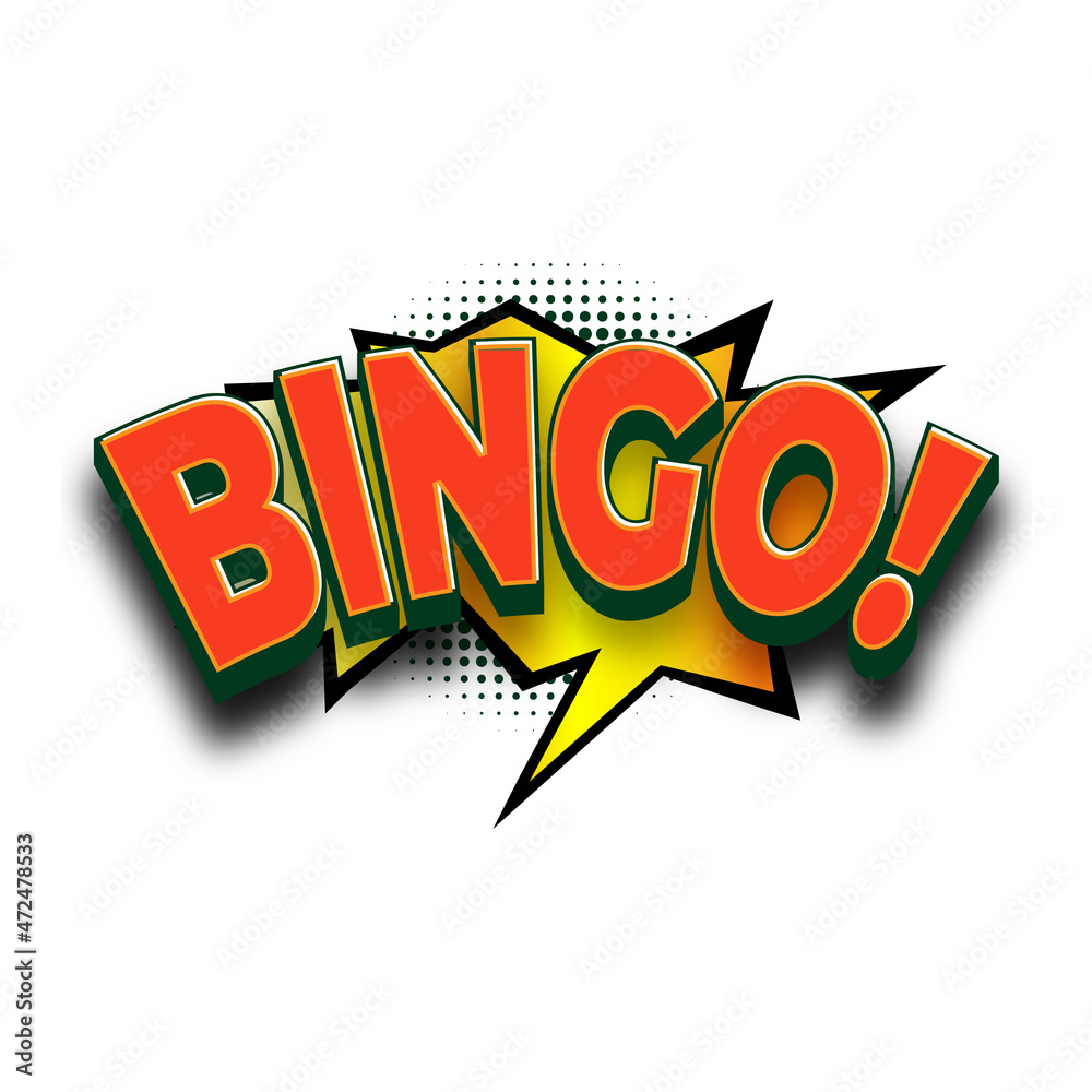 Bingo Text Transparent Background Stock Vector | Adobe Stock