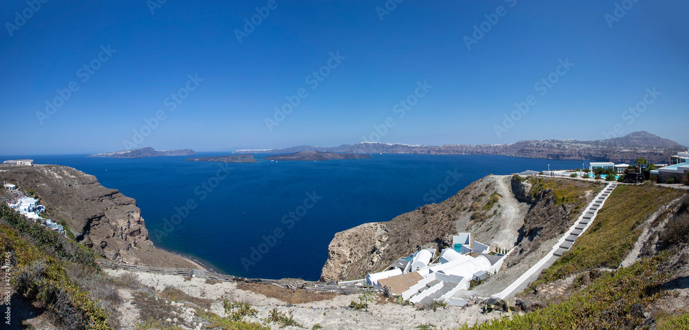 Aegean sea view from Santorini island, Greece
